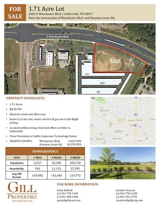 Más detalles de 2065 E Winchester Blvd, Collierville, TN - Terreno en alquiler