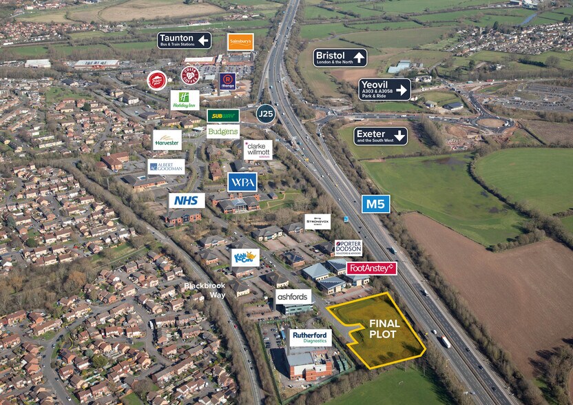 Blackbrook Park Ave, Taunton en venta - Vista aérea - Imagen 2 de 2