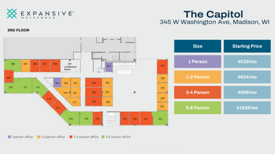 345 W Washington Ave, Madison, WI en alquiler Plano de la planta- Imagen 1 de 4