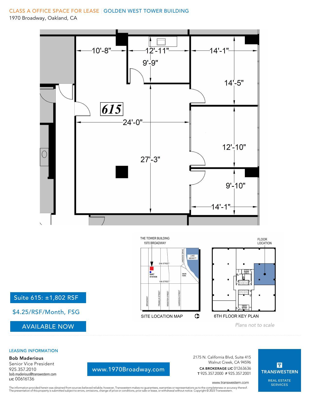 1970 Broadway, Oakland, CA en alquiler Plano de la planta- Imagen 1 de 1