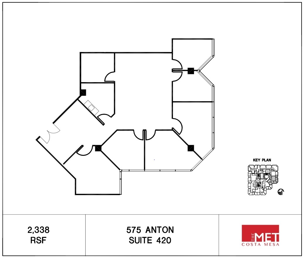 535-575 Anton Blvd, Costa Mesa, CA en alquiler Plano de la planta- Imagen 1 de 3