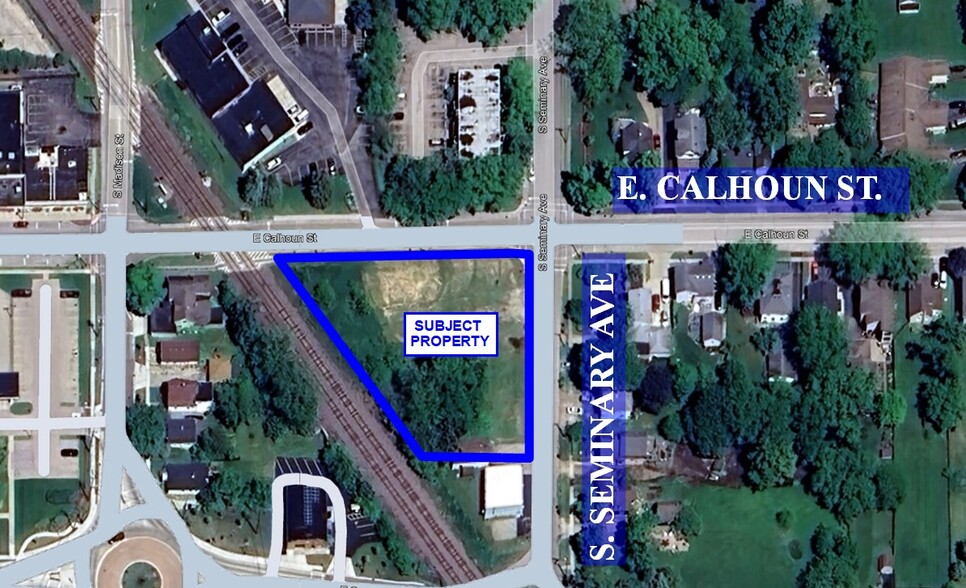 SWC of Calhoun Street and S. Seminary Ave., Woodstock, IL en venta - Vista aérea - Imagen 1 de 4