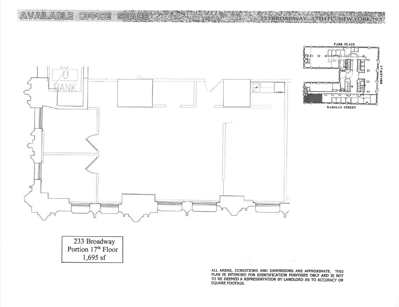 233 Broadway, New York, NY en alquiler Plano de la planta- Imagen 1 de 1