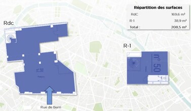 42-44 Rue Washington, Paris en alquiler Plano de la planta- Imagen 1 de 1