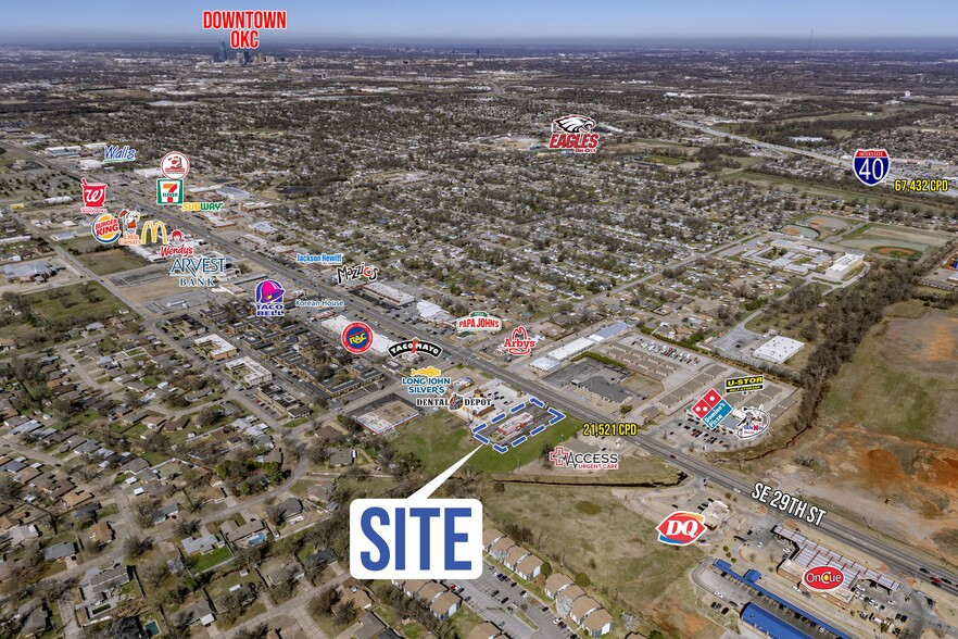 5008 SE 29th St, Del City, OK en venta - Vista aérea - Imagen 1 de 6