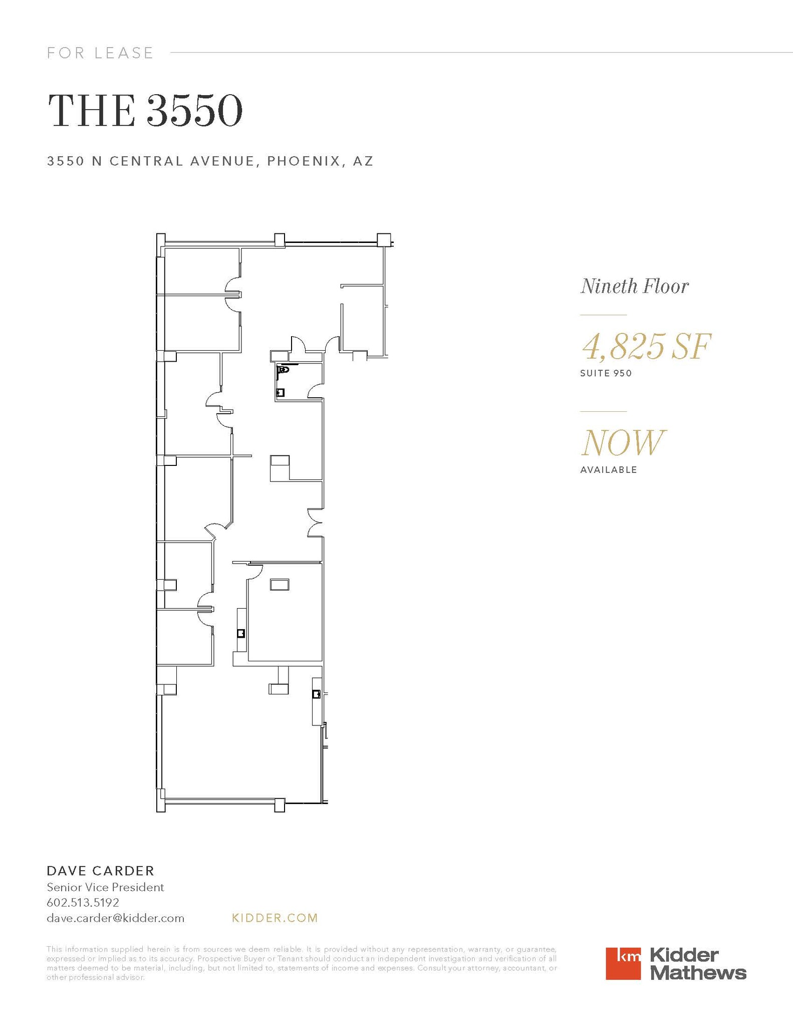 3550 N Central Ave, Phoenix, AZ en alquiler Plano de la planta- Imagen 1 de 1