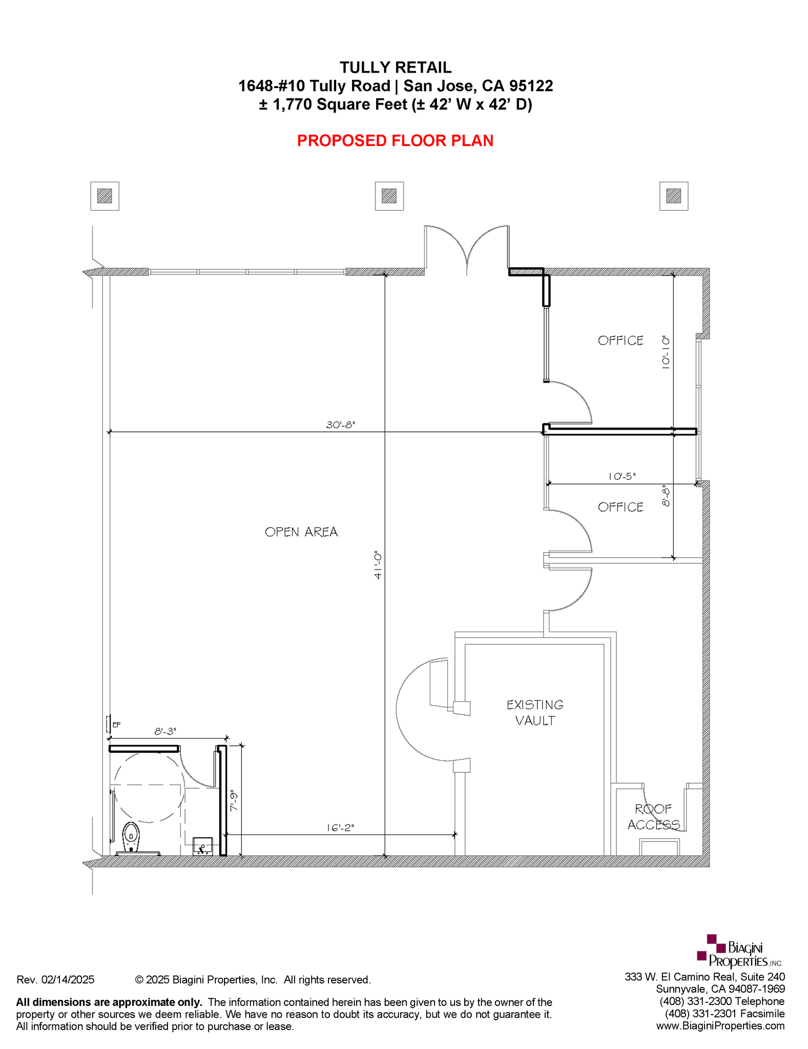 1648 Tully Rd, San Jose, CA en alquiler Plano de la planta- Imagen 1 de 1