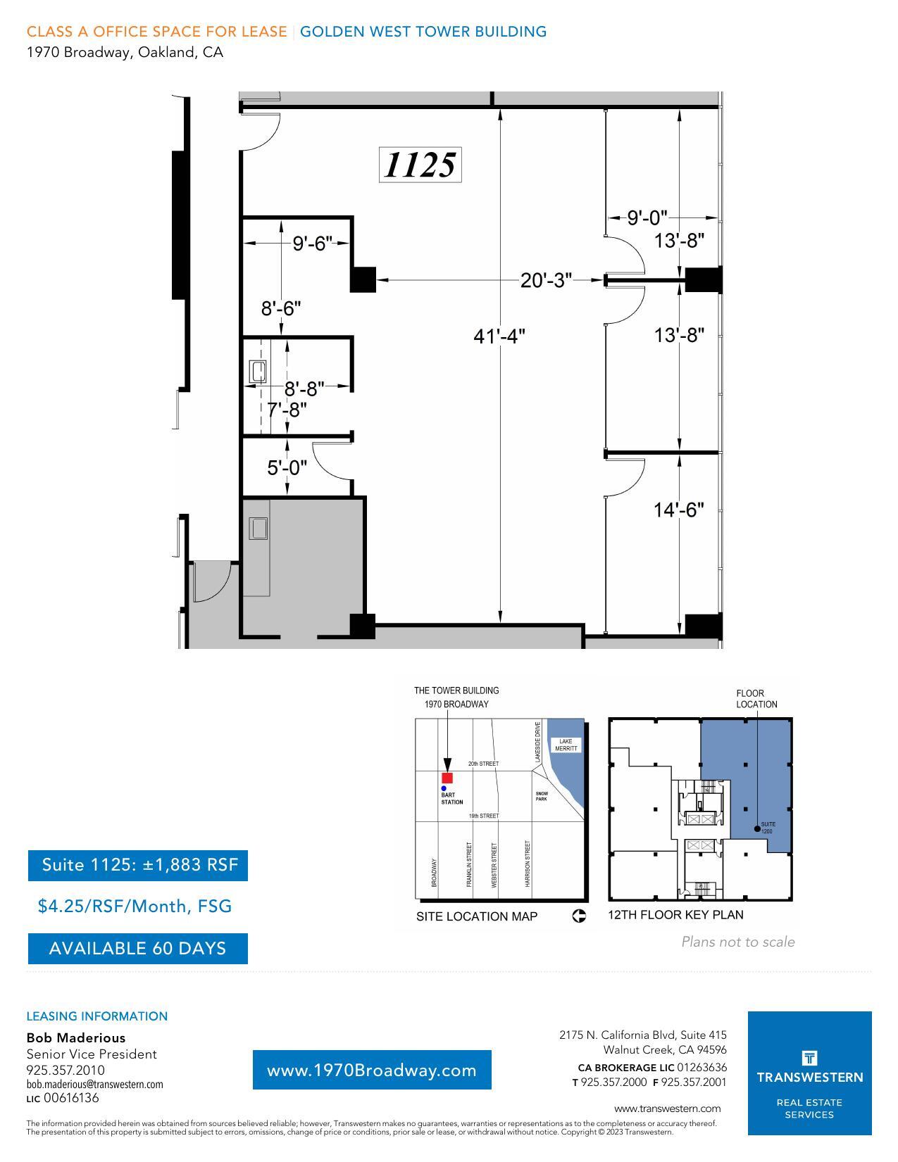 1970 Broadway, Oakland, CA en alquiler Plano de la planta- Imagen 1 de 1