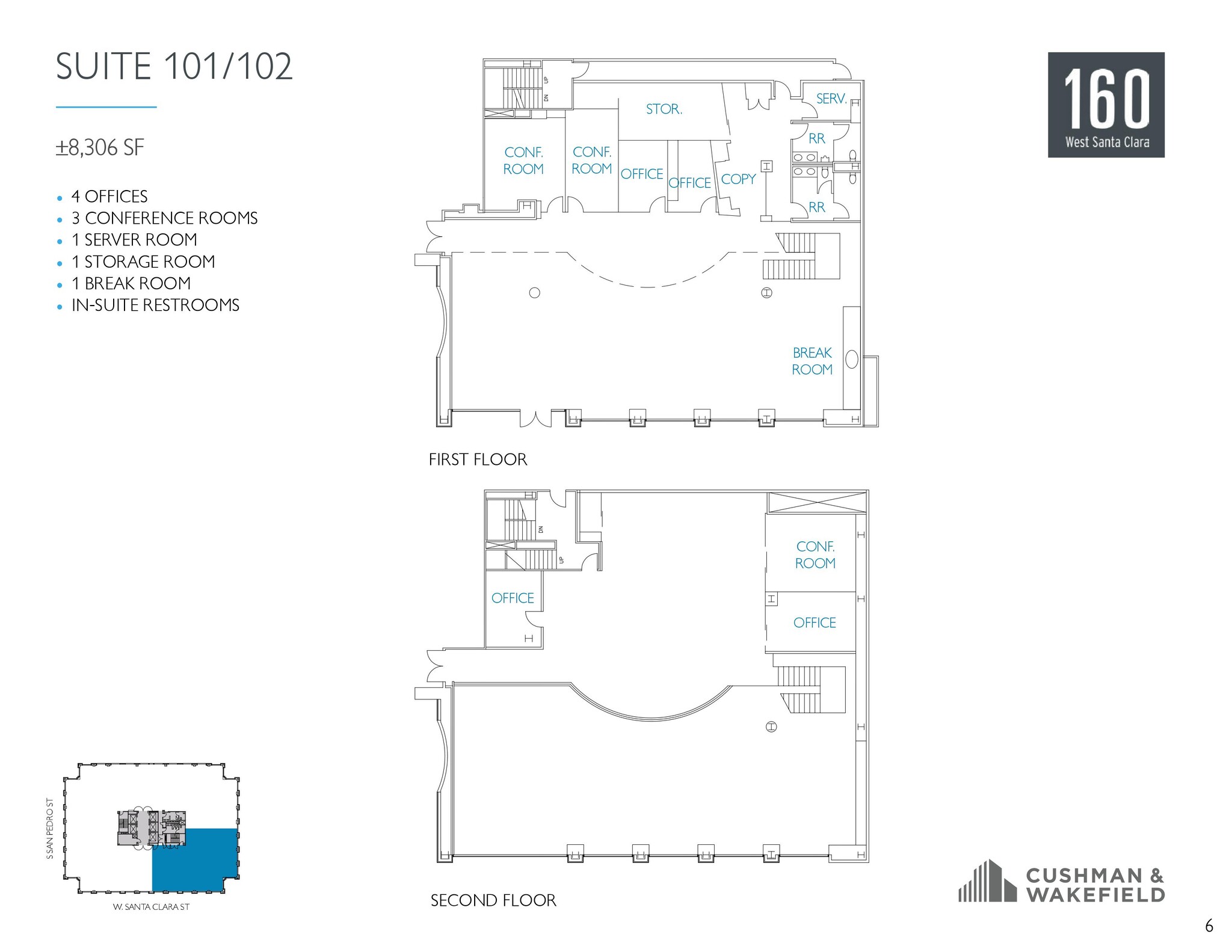 160 W Santa Clara St, San Jose, CA en alquiler Plano de la planta- Imagen 1 de 1