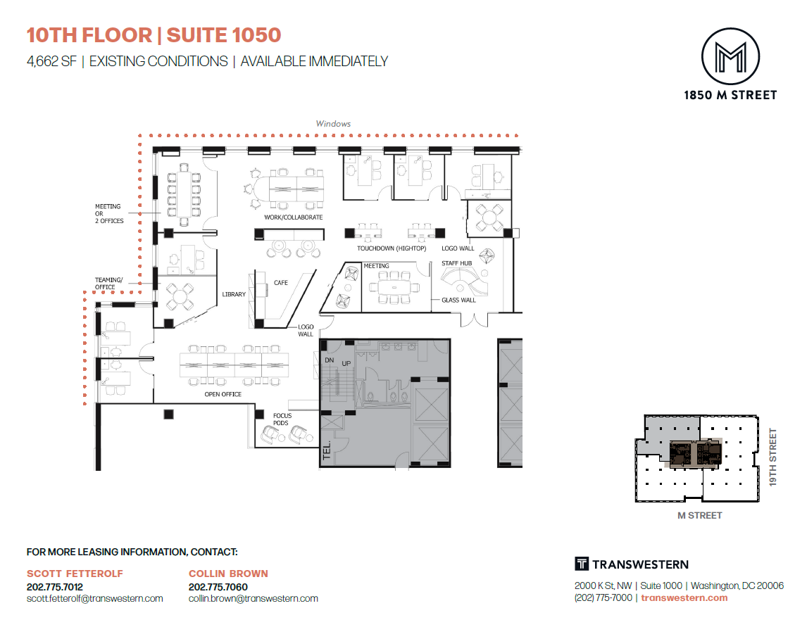 1850 M St NW, Washington, DC en alquiler Plano de planta tipo- Imagen 1 de 1