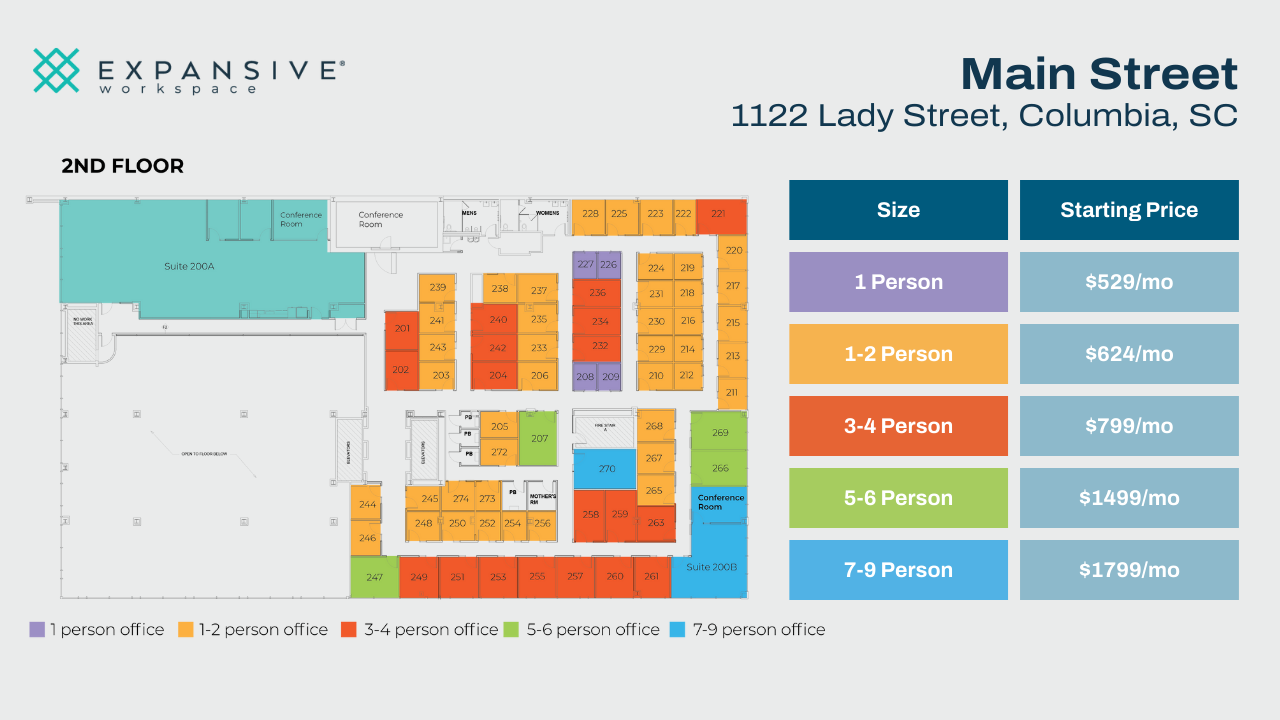 1122 Lady St, Columbia, SC en alquiler Plano de la planta- Imagen 1 de 5