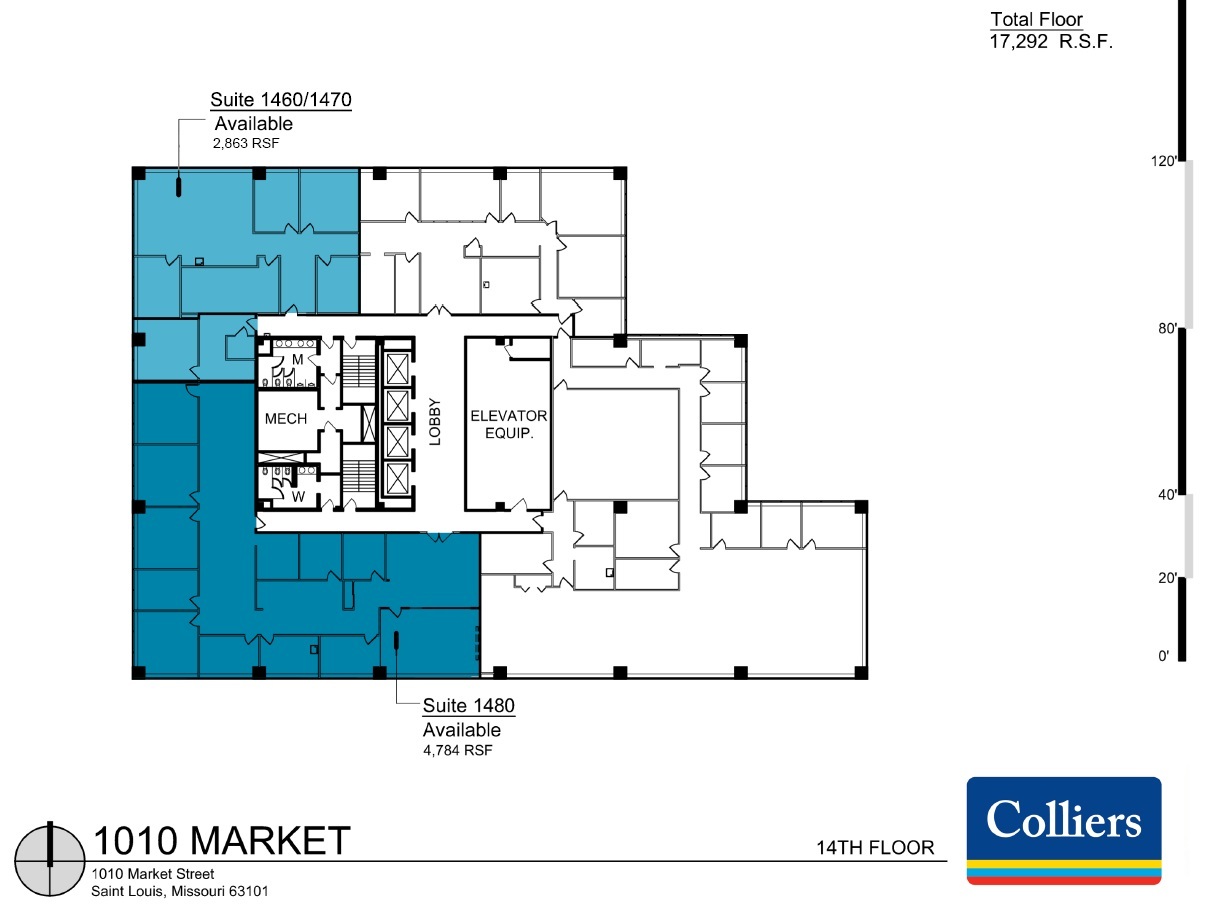 1010 Market St, Saint Louis, MO en alquiler Plano de la planta- Imagen 1 de 1