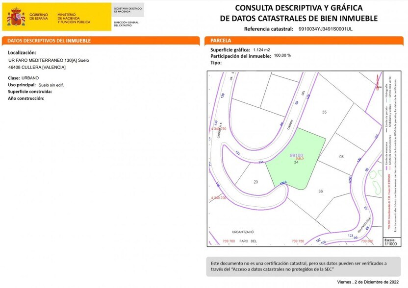 Terreno en Cullera en venta - Foto del edificio - Imagen 2 de 2