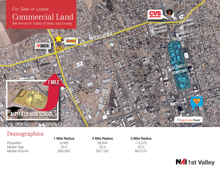 1380 W Picacho Ave, Las Cruces, NM en venta - Vista aérea - Imagen 2 de 2