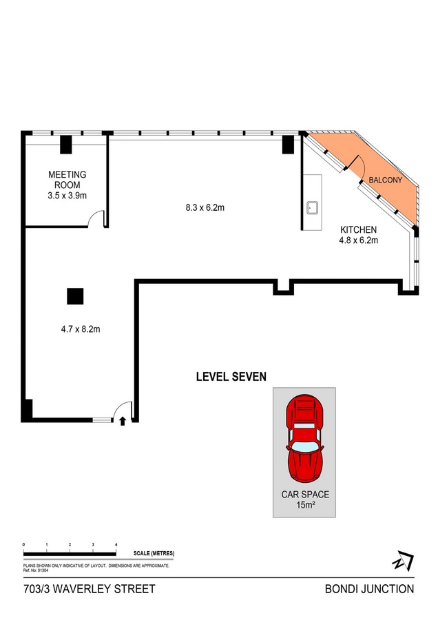 3 Waverley St, Bondi Junction, NSW 2022 - Unidad 703 - - Plano de la planta - Image 1 of 4