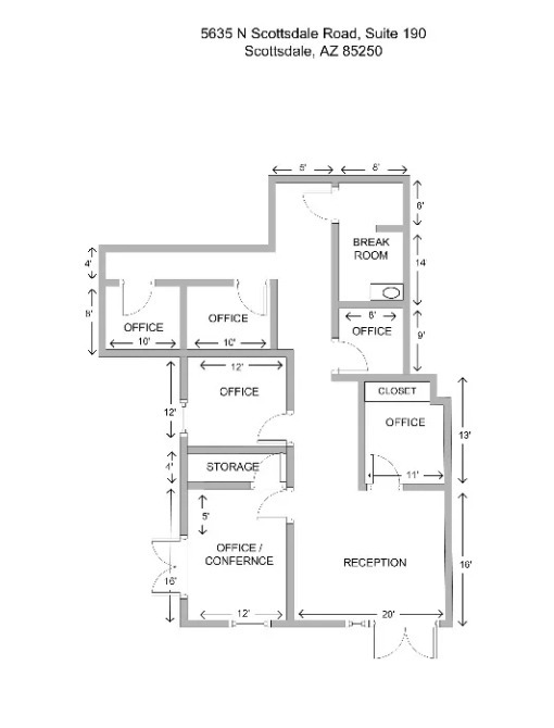 5635 N Scottsdale, Scottsdale, AZ en alquiler Plano de la planta- Imagen 1 de 6