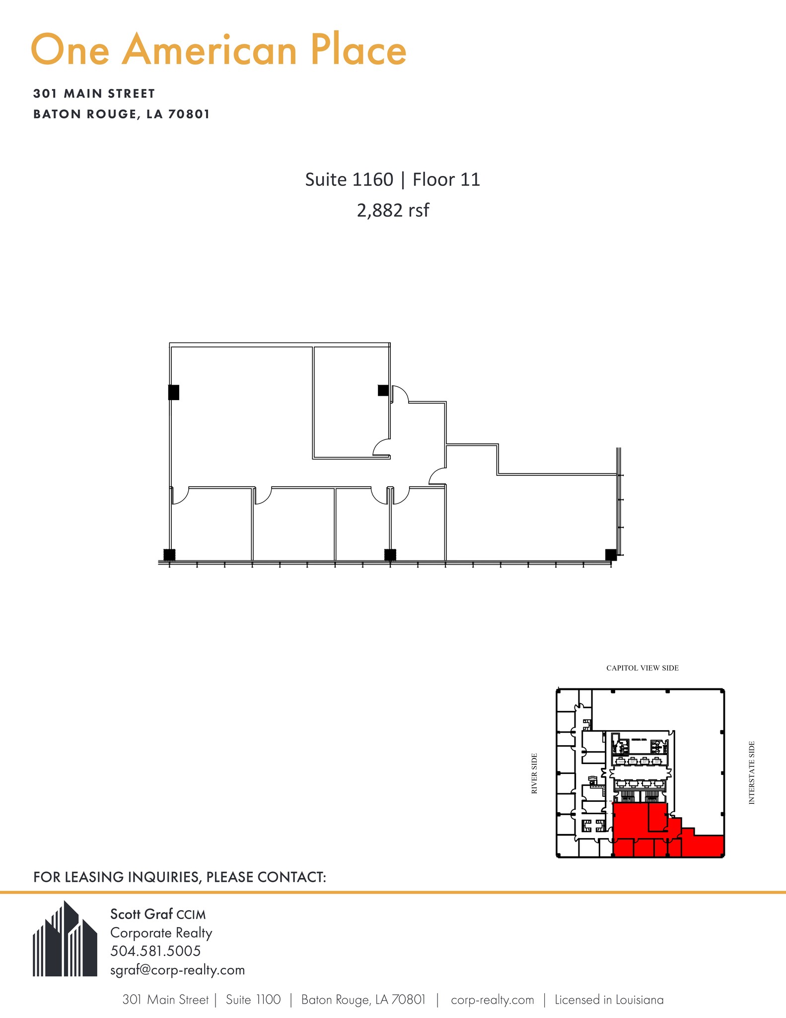 301 N Main St, Baton Rouge, LA en alquiler Plano del sitio- Imagen 1 de 1