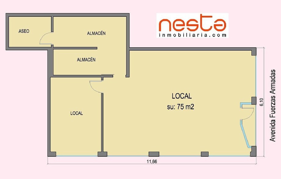 Local en Lorca, Murcia en alquiler - Plano de la planta - Imagen 1 de 11