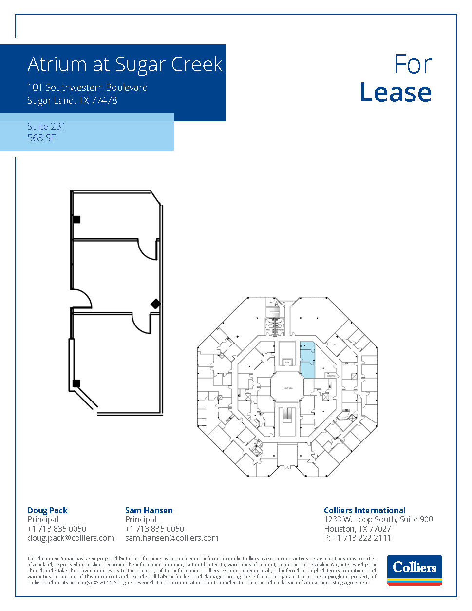 101 Southwestern Blvd, Sugar Land, TX en alquiler Plano de la planta- Imagen 1 de 1