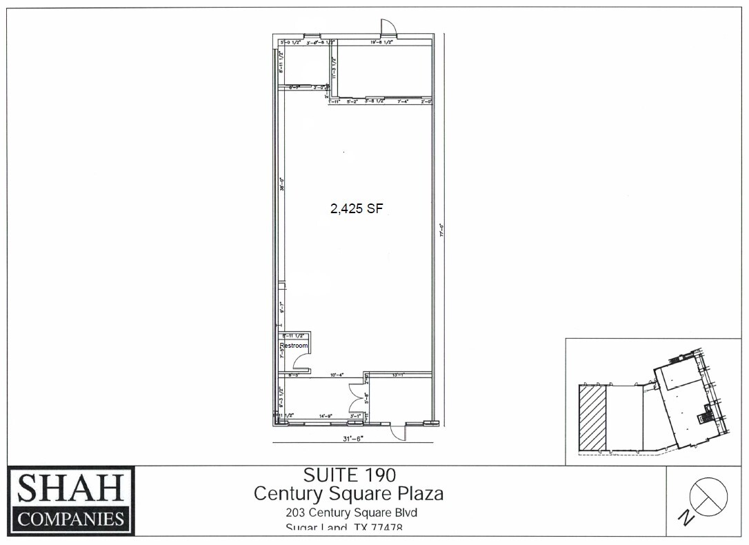 203 Century Square Blvd, Sugar Land, TX en alquiler Plano de la planta- Imagen 1 de 1