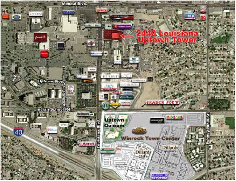 2440 Louisiana Blvd NE, Albuquerque, NM en alquiler - Vista aérea - Imagen 2 de 31