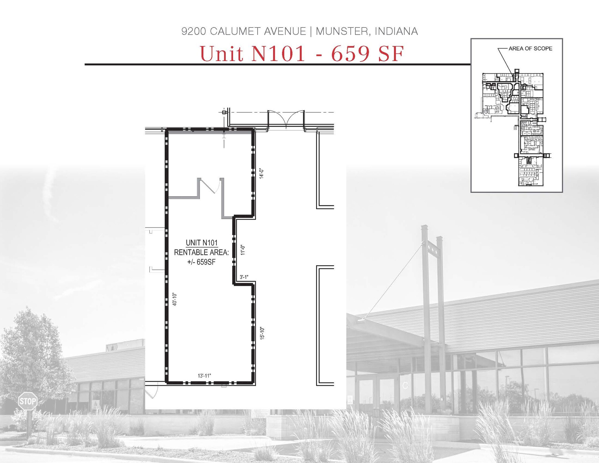 9200 Calumet Ave, Munster, IN en alquiler Plano de la planta- Imagen 1 de 1