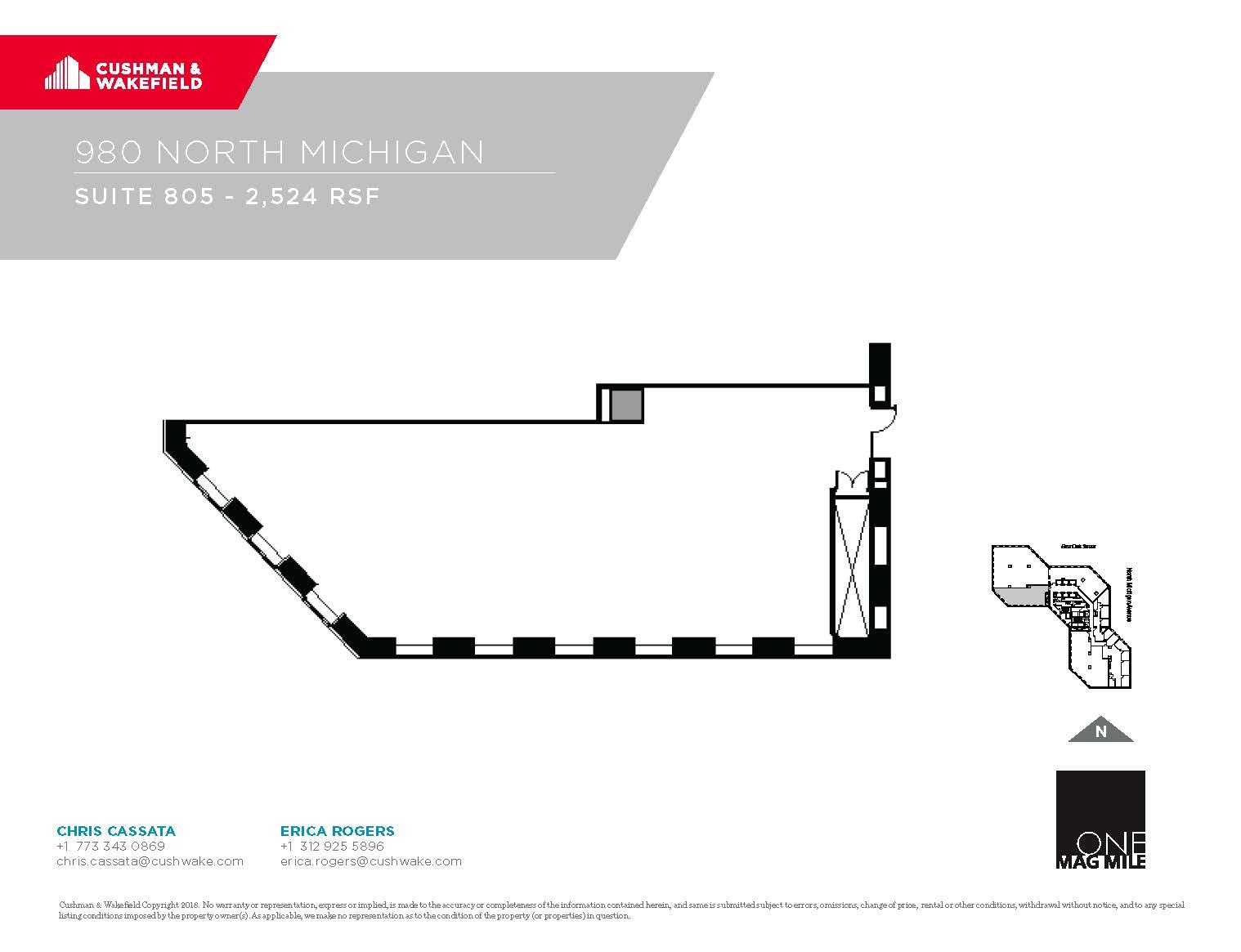 980 N Michigan Ave, Chicago, IL en alquiler Plano de la planta- Imagen 1 de 1