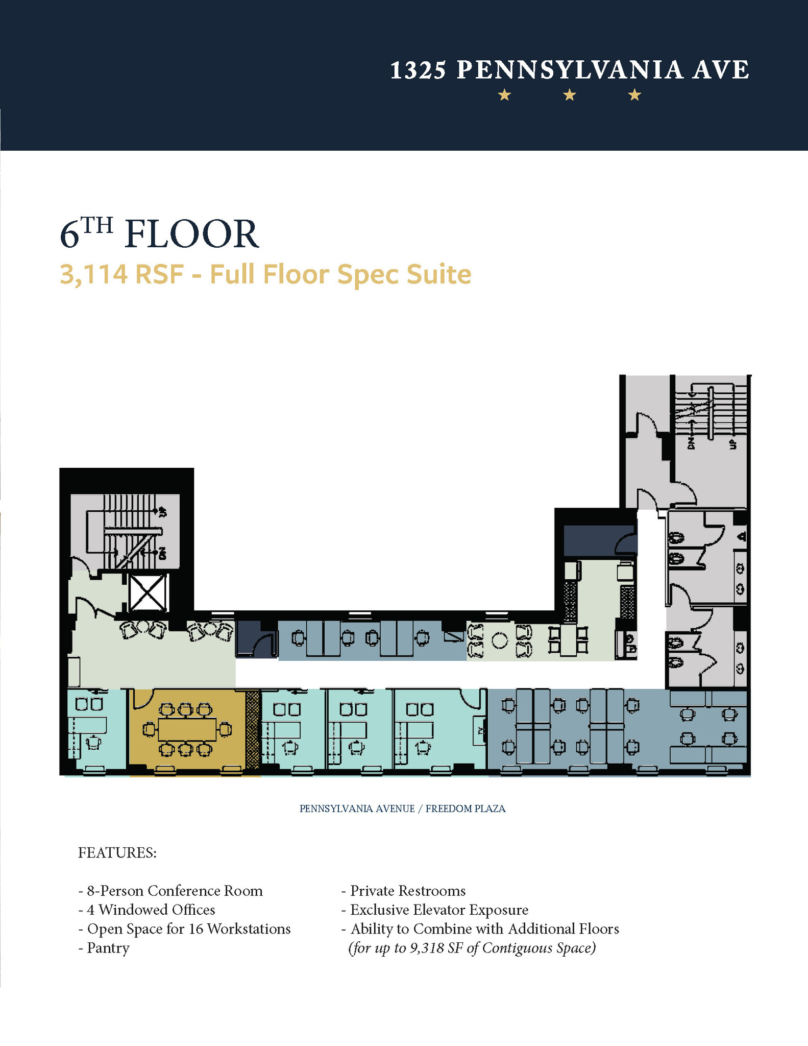 1325 Pennsylvania Ave NW, Washington, DC en alquiler Plano de la planta- Imagen 1 de 9