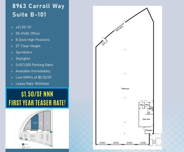 8963 Carroll Way, San Diego, CA en alquiler Plano de la planta- Imagen 1 de 1