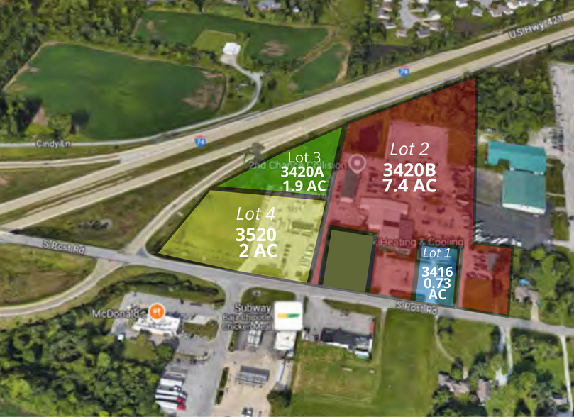 Post Road & I-74 Development Site cartera de 5 inmuebles en venta en LoopNet.es - Vista aérea - Imagen 1 de 29