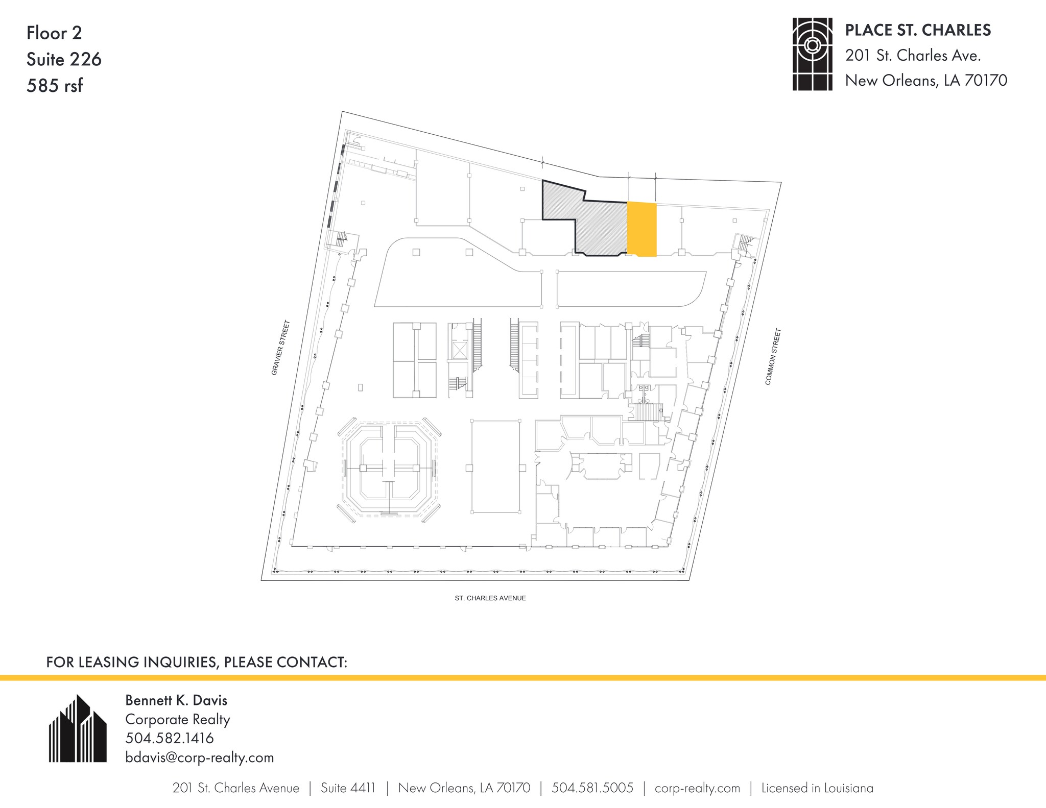 201 St. Charles Ave, New Orleans, LA en alquiler Plano del sitio- Imagen 1 de 1