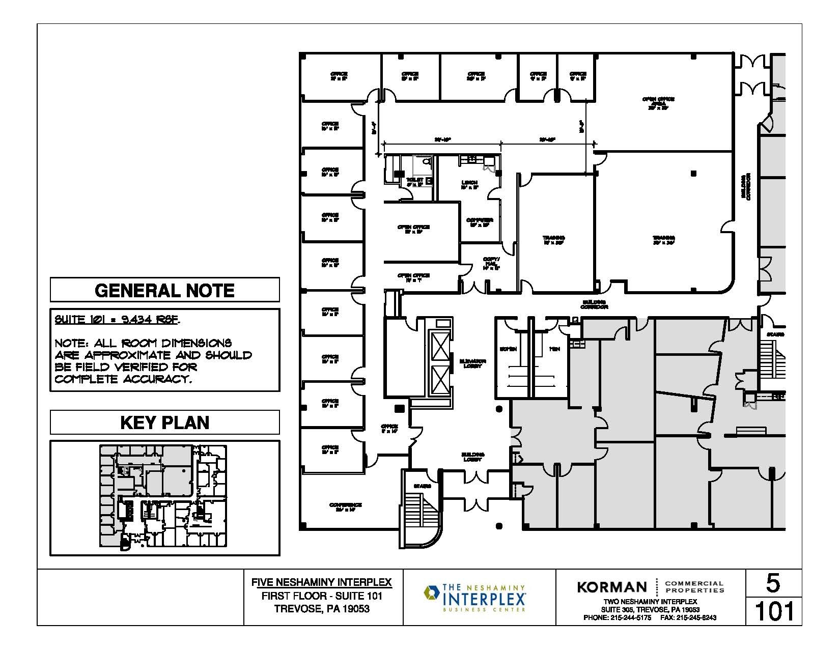 5 Neshaminy Interplex, Trevose, PA en alquiler Plano de la planta- Imagen 1 de 3