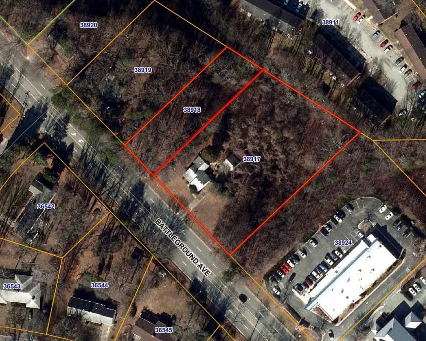 3420 & 3422 Battleground Ave, Greensboro, NC en alquiler Vista aérea- Imagen 1 de 3