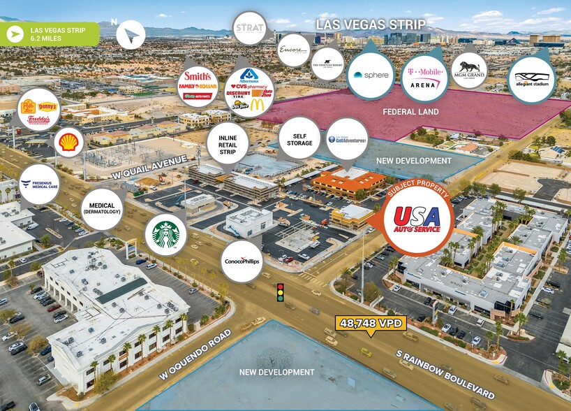 W Oquendo Rd & S Rainbow Blvd blvd, Las Vegas, NV en venta - Vista aérea - Imagen 1 de 2