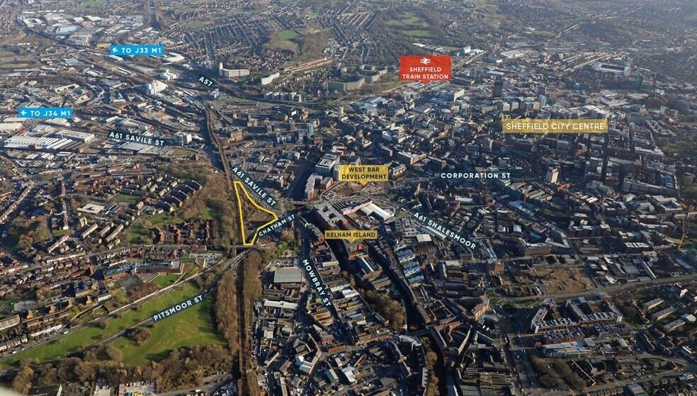 Chatham St, Sheffield en venta - Vista aérea - Imagen 3 de 4