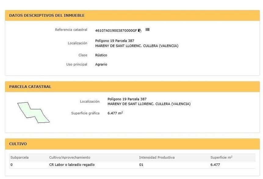 Paratge 159 Mareny de, 19, Cullera, Valencia en venta - Plano del sitio - Imagen 3 de 4
