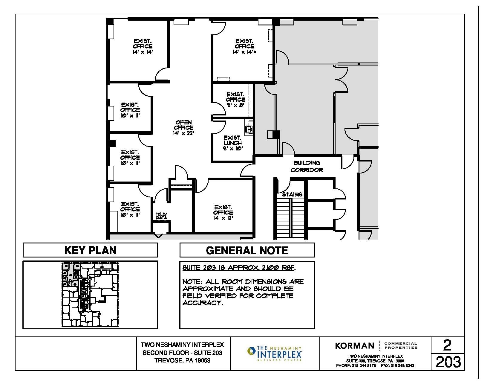 2 Neshaminy Interplex, Trevose, PA en alquiler Plano de la planta- Imagen 1 de 1