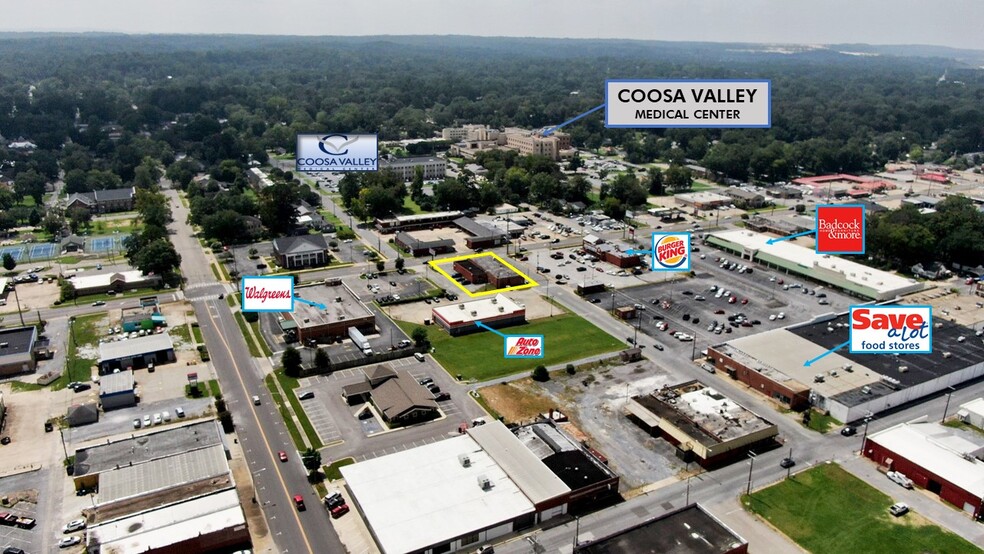 112-114 Fort Williams St, Sylacauga, AL en alquiler - Vista aérea - Imagen 3 de 10