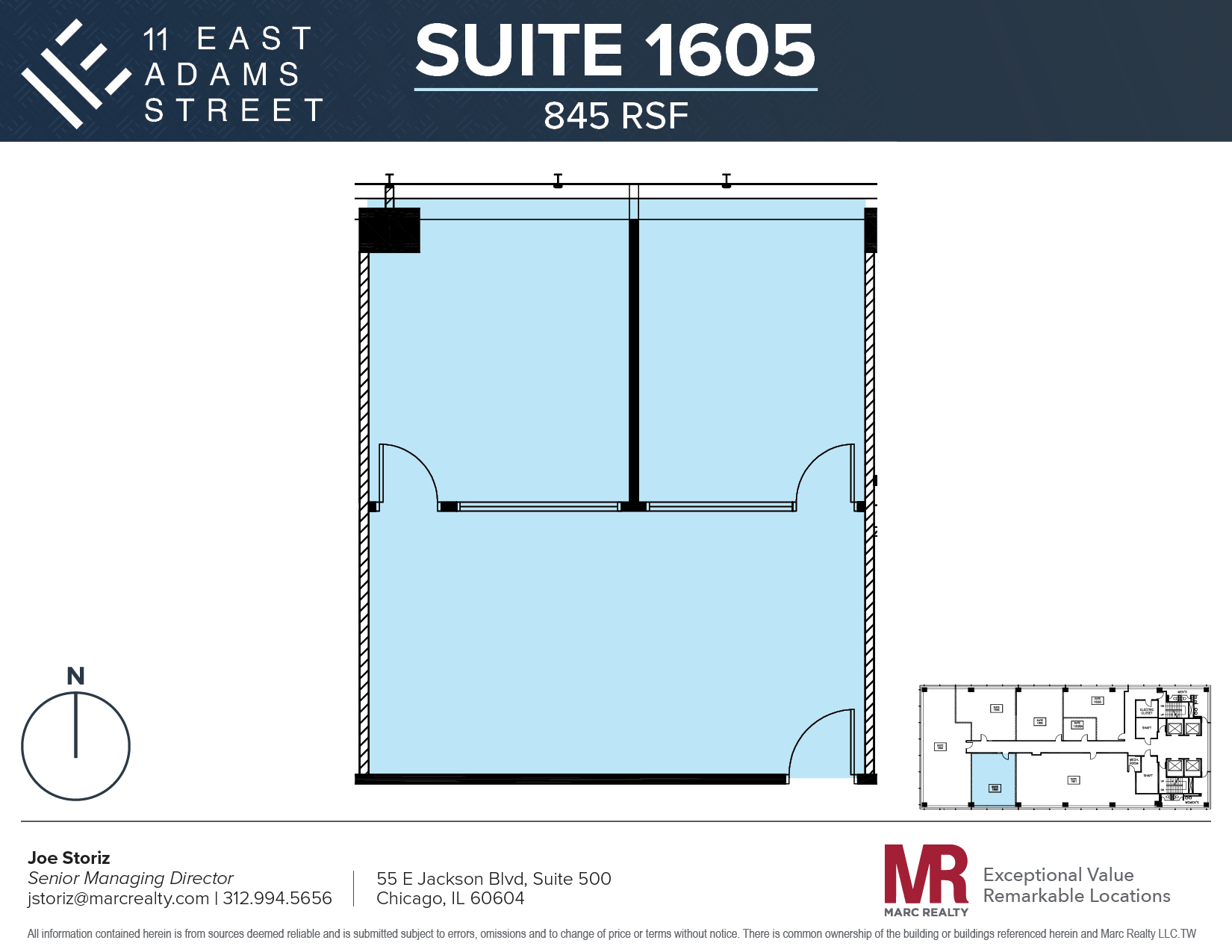 11 E Adams St, Chicago, IL en alquiler Plano de la planta- Imagen 1 de 1