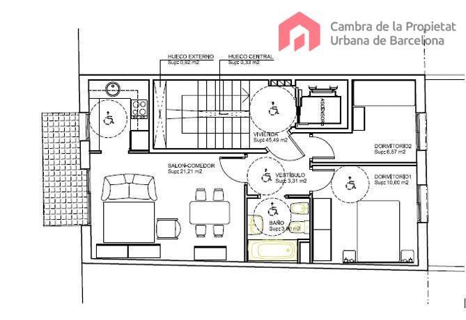 Terreno en L'hospitalet De Llobregat, Barcelona en venta - Plano de planta tipo - Imagen 3 de 4