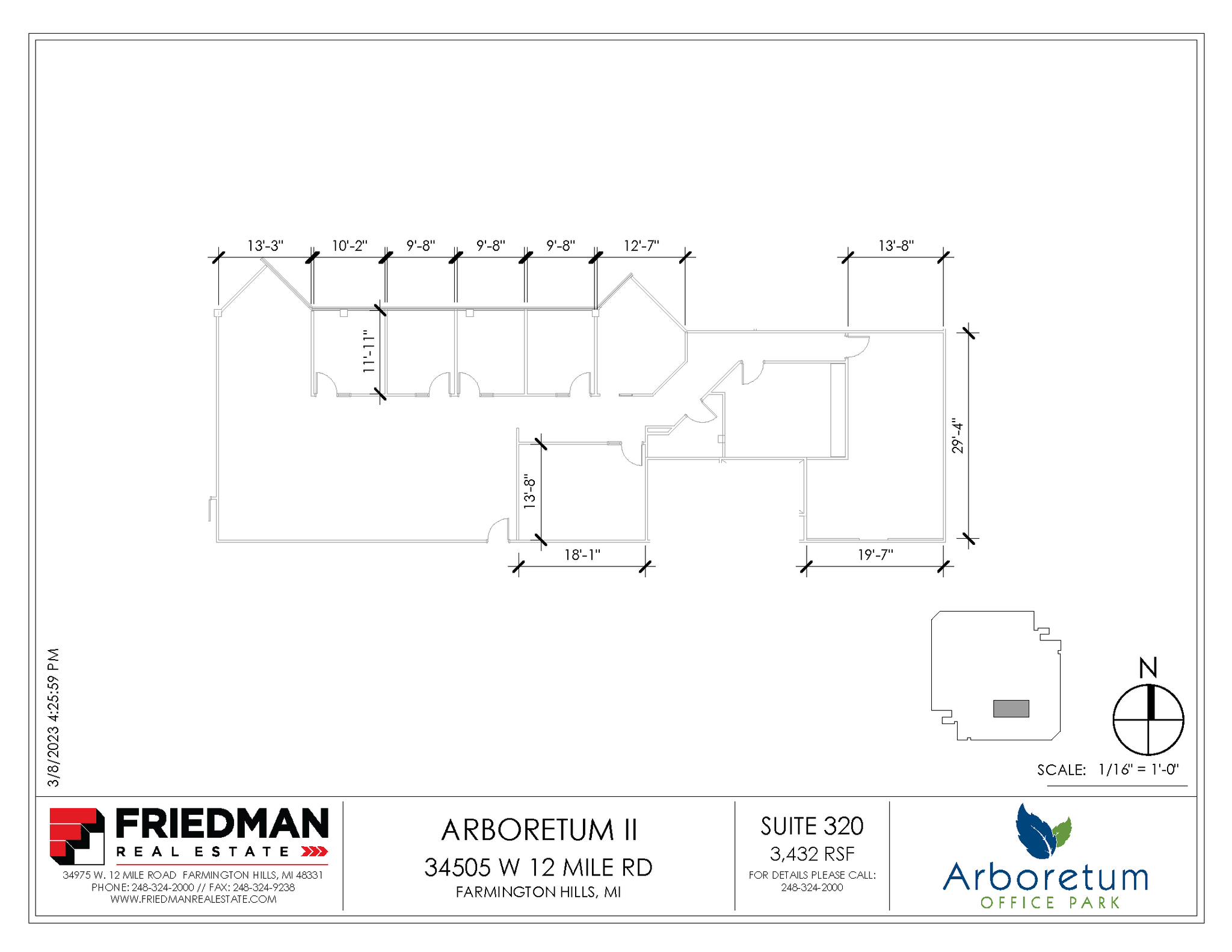 34505 W 12 Mile Rd, Farmington Hills, MI en alquiler Plano de la planta- Imagen 1 de 3