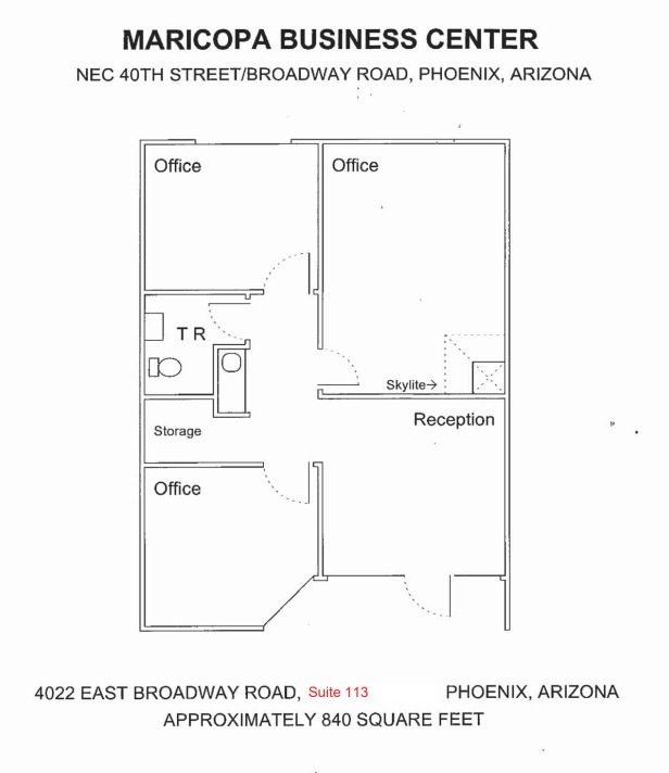 4014 E Broadway Rd, Phoenix, AZ en alquiler Plano de la planta- Imagen 1 de 1