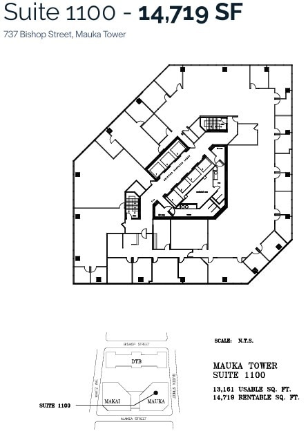 733 Bishop St, Honolulu, HI en alquiler Plano de la planta- Imagen 1 de 1