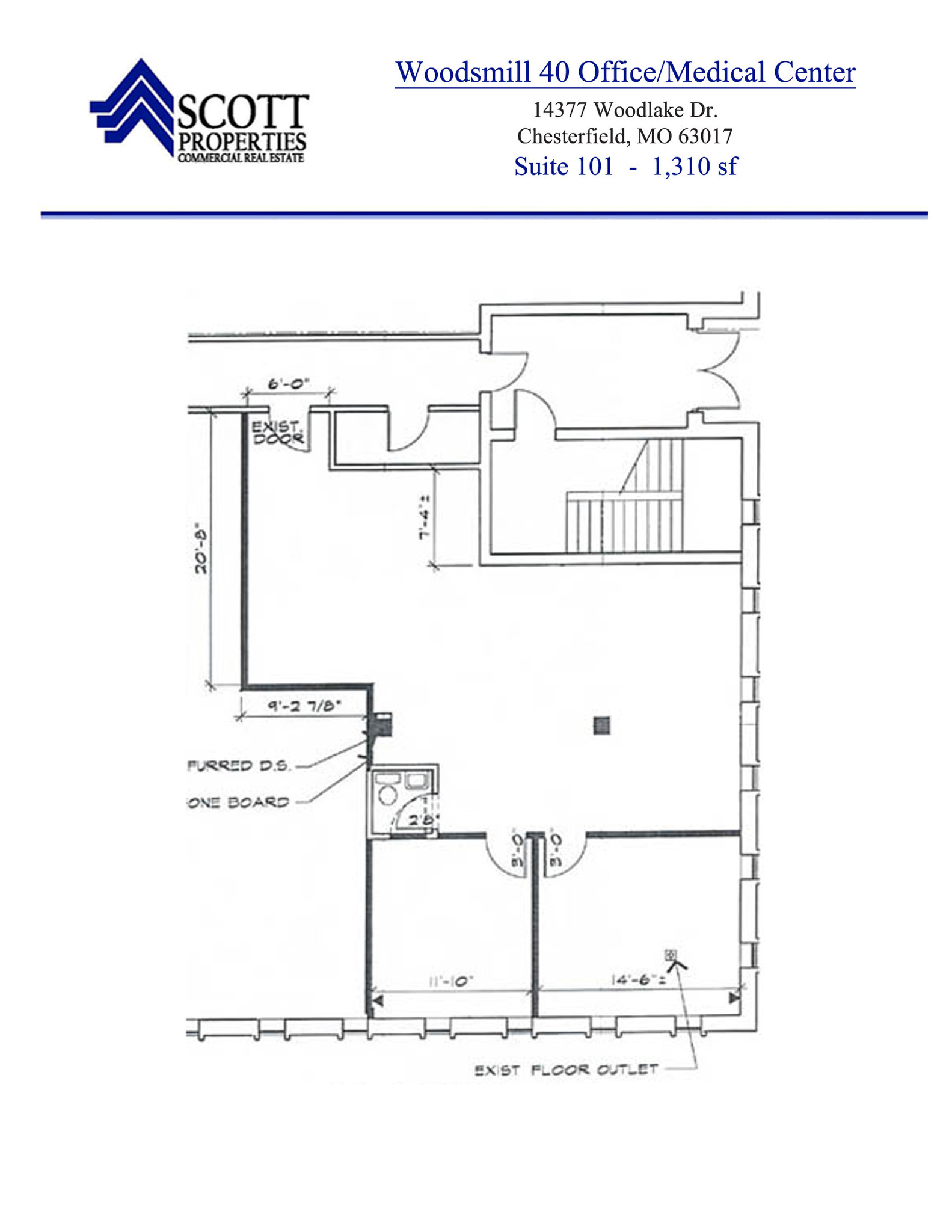 14377 Woodlake Dr, Chesterfield, MO en alquiler Plano de la planta- Imagen 1 de 1