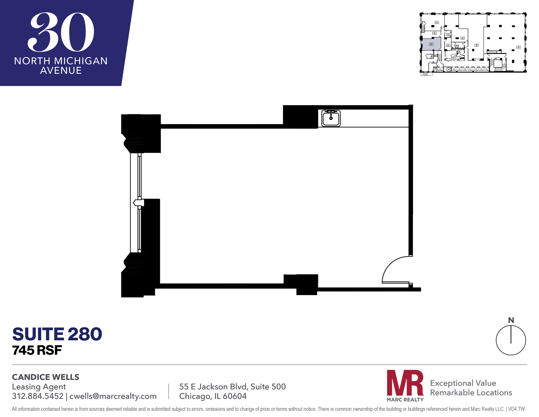 30 N Michigan Ave, Chicago, IL en alquiler Plano de la planta- Imagen 1 de 3