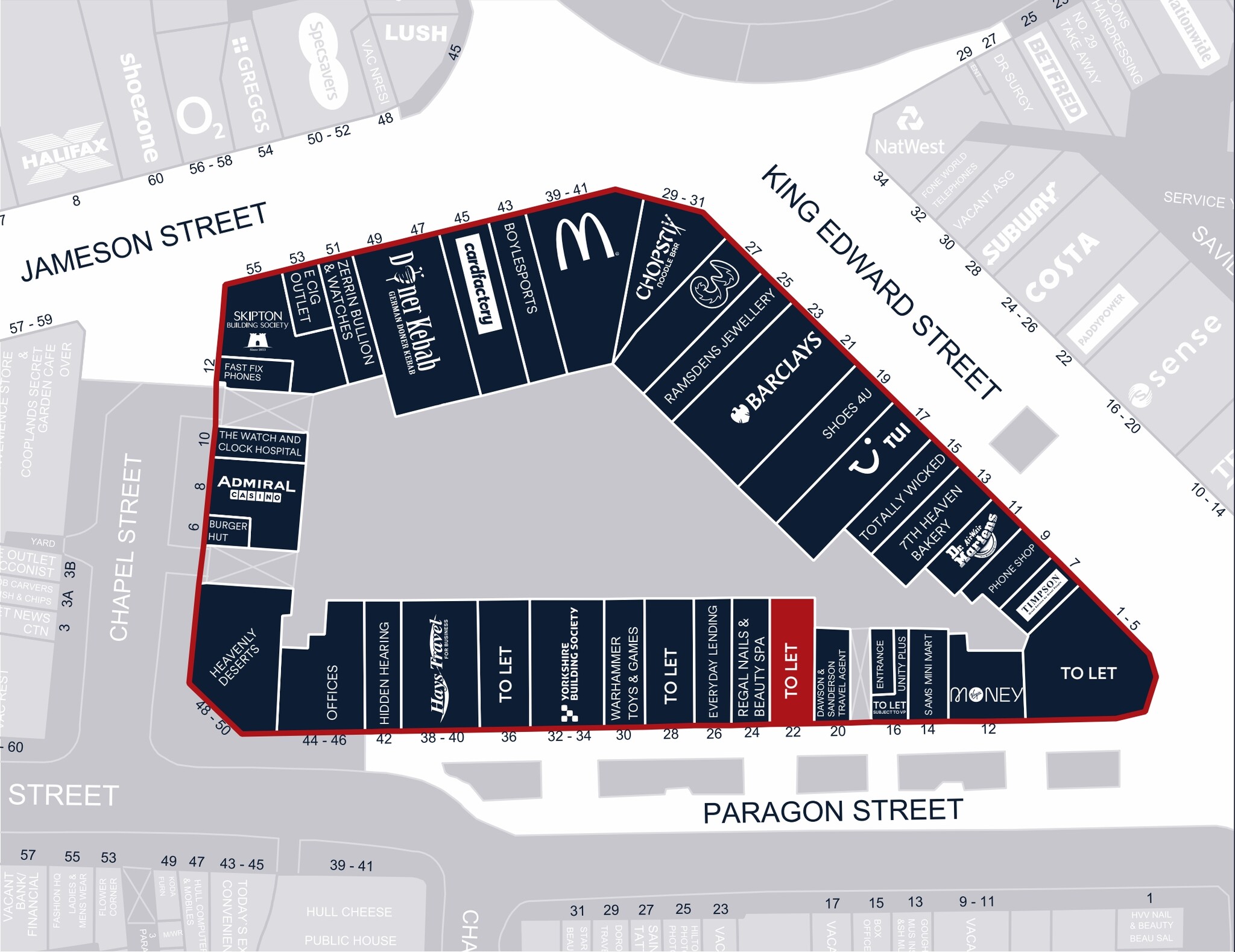 22 Paragon St, Hull en alquiler Mapa- Imagen 1 de 1