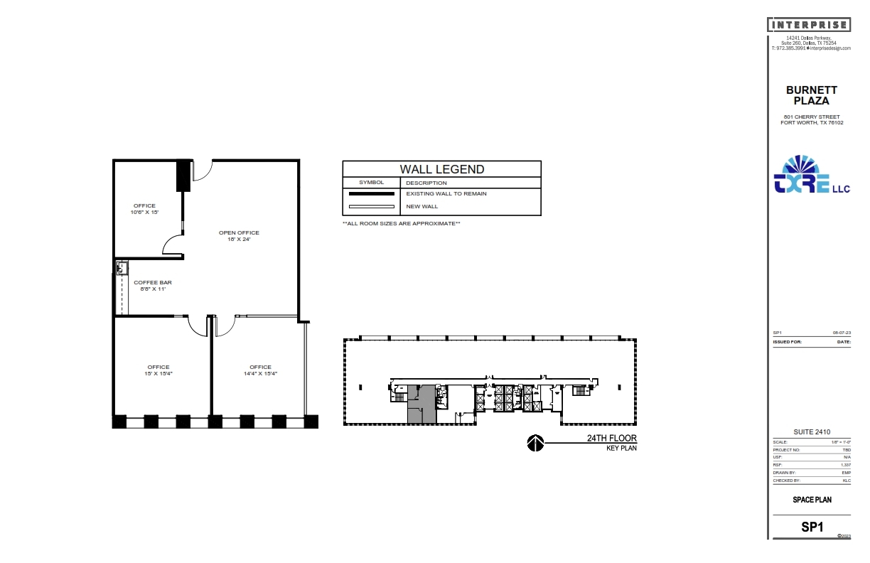 801 Cherry St, Fort Worth, TX en alquiler Plano de la planta- Imagen 1 de 2