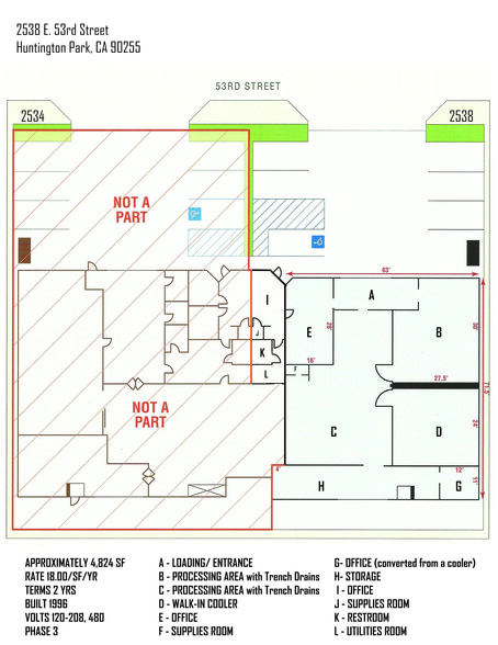 2538 E 53rd St, Huntington Park, CA en alquiler - Plano de la planta - Imagen 2 de 6