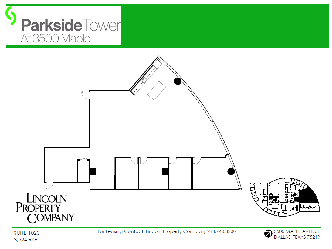 3500 Maple Ave, Dallas, TX en alquiler Plano de la planta- Imagen 1 de 2