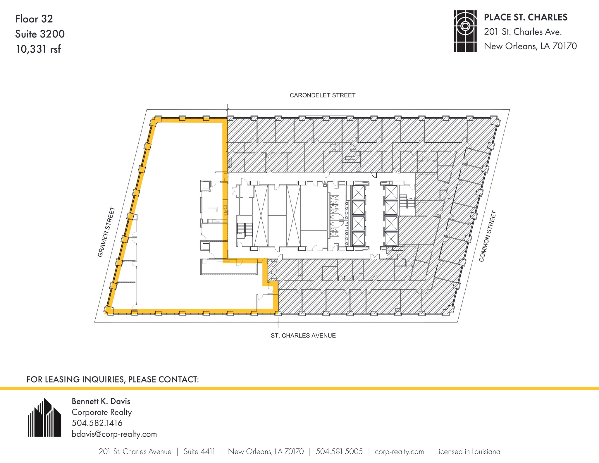 201 St. Charles Ave, New Orleans, LA en alquiler Plano del sitio- Imagen 1 de 1